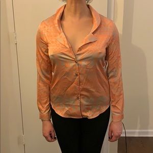 Orange silk blouse